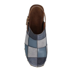 Patchwork Slingback Platform Clogs